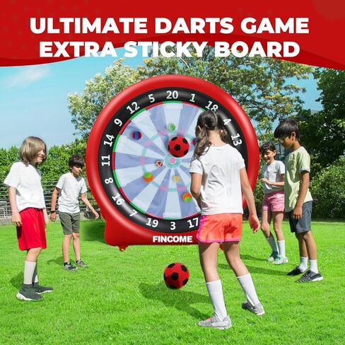 Inflatable 6ft Giant Dartboard, Golf Darts Kick Darts, Soccer & Throw Darts Game with Pump, 2 Kickball, 4 Throw Balls, 20 Golf Balls, Chipping Mat, Giant Dart Board Target Yard Games in Kuwait