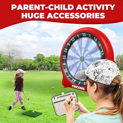 Inflatable 6ft Giant Dartboard, Golf Darts Kick Darts, Soccer & Throw Darts Game with Pump, 2 Kickball, 4 Throw Balls, 20 Golf Balls, Chipping Mat, Giant Dart Board Target Yard Games in Kuwait