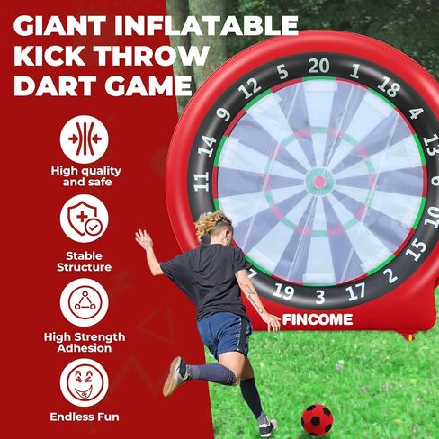 Inflatable 6ft Giant Dartboard, Golf Darts Kick Darts, Soccer & Throw Darts Game with Pump, 2 Kickball, 4 Throw Balls, 20 Golf Balls, Chipping Mat, Giant Dart Board Target Yard Games in Kuwait