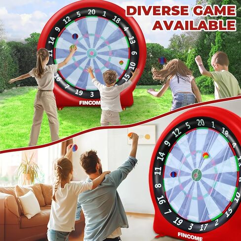 Inflatable 6ft Giant Dartboard, Golf Darts Kick Darts, Soccer & Throw Darts Game with Pump, 2 Kickball, 4 Throw Balls, 20 Golf Balls, Chipping Mat, Giant Dart Board Target Yard Games in Kuwait