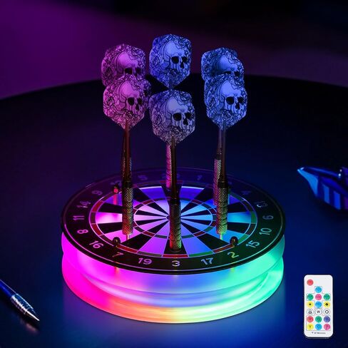 Light Up Dart Holder, Acrylic Dart Holder with Multiple Color Modes and Brightness Adjustment Function with Remote Control, Birthday Christmas Dart Gifts for Men or Darts Enthusiasts in Kuwait