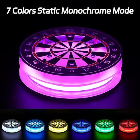 Light Up Dart Holder, Acrylic Dart Holder with Multiple Color Modes and Brightness Adjustment Function with Remote Control, Birthday Christmas Dart Gifts for Men or Darts Enthusiasts in Kuwait