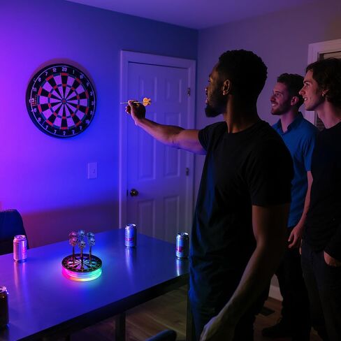 Light Up Dart Holder, Acrylic Dart Holder with Multiple Color Modes and Brightness Adjustment Function with Remote Control, Birthday Christmas Dart Gifts for Men or Darts Enthusiasts in Kuwait