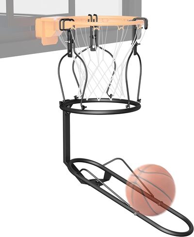 mocomax Basketball Return Attachment, 180° Rotatable Basketball Rebounder with 3 Stable Large Hooks for 18" Rim, Basketball Training Accessories for Outdoor & Indoor Solo Play & Practice in Kuwait