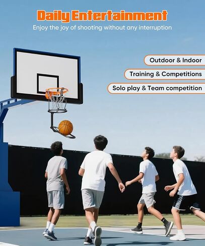 mocomax Basketball Return Attachment, 180° Rotatable Basketball Rebounder with 3 Stable Large Hooks for 18" Rim, Basketball Training Accessories for Outdoor & Indoor Solo Play & Practice in Kuwait