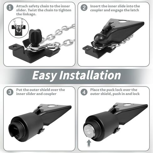 Upgraded Trailer Lock, Fits 2-5/16 Inch Coupler Heavy Duty Anti-Theft Trailer Hitch Lock, Accessories for RV/Boat/Trailer/Pickup in Saudi Arabia