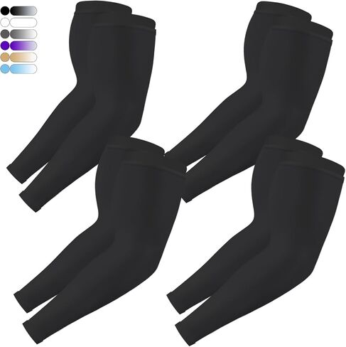 4-Pairs Arm Sleeves for Men and Women - Tattoo Cover Up - Cooling Sports Sleeve for Basketball Golf Football in Kuwait
