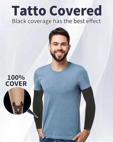 4-Pairs Arm Sleeves for Men and Women - Tattoo Cover Up - Cooling Sports Sleeve for Basketball Golf Football in Kuwait