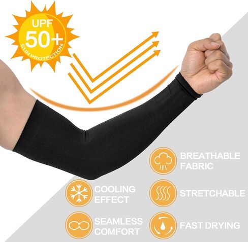 4-Pairs Arm Sleeves for Men and Women - Tattoo Cover Up - Cooling Sports Sleeve for Basketball Golf Football in Kuwait