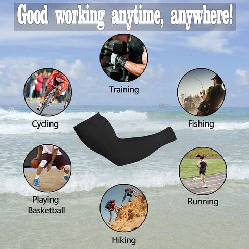 4-Pairs Arm Sleeves for Men and Women - Tattoo Cover Up - Cooling Sports Sleeve for Basketball Golf Football in Kuwait