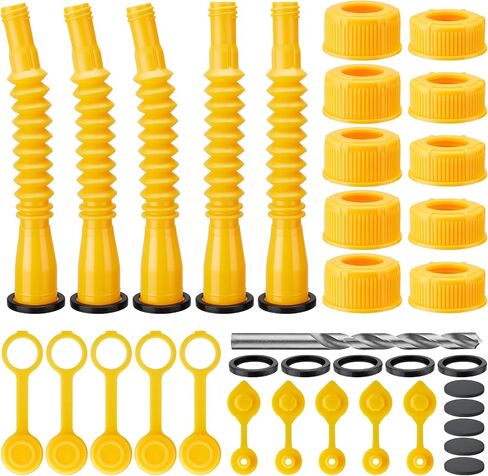 5 حزمة غاز يمكن استبدالها ، الغاز القابل للتمديد يمكن أن فوهة لعلب الغاز 1/2/5/10 جالون ، تصميم متين ، مقاوم للتسرب ، سهلة الصب (أصفر) in Saudi Arabia