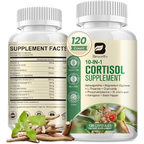 مكملات الكورتيزول للنساء ، مديرة مخفض الكورتيزول 10 في 1 مع آشواغاندا ، غليسينات المغنيسيوم ، L- ثيانيين ، روديولا ، غير المعدلة وراثيا ، 60 كبسولات نباتية in Kuwait