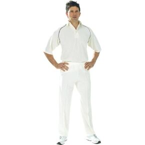 CRICKET SHIRT + MAROON PIPING SIZE - LARGE in Saudi Arabia