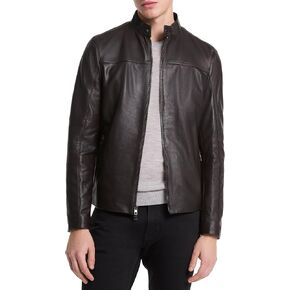 Michael Kors Men's Leather Racer Jacket in Saudi Arabia