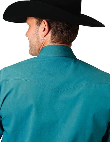 Roper Western Shirt Mens L/S Slap Snap Teal 03-001-0265-0707 Gr in Saudi Arabia