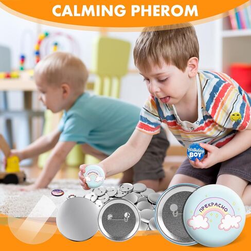 200 Set Button Button Maker ، أجزاء زراعة الأزرار ، أجزاء الشارة الفارغة المعدنية لزر زر صانع صانع صانع الأزرار. in Kuwait