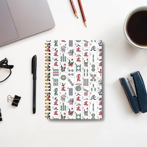 Guymn Mahjong Friendship Notebook, Mahjong Gifts for Women Journal, Gifts for Mahjong Players Journal, Mahjong Hardcover Spiral Notebooks 5.5x8.3 Inch in Saudi Arabia