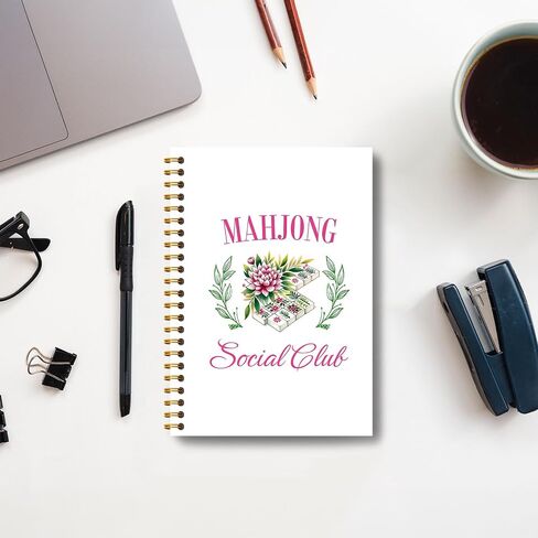 Guymn Mahjong Friendship Notebook, Mahjong Gifts for Women Journal, Gifts for Mahjong Players Journal, Mahjong Hardcover Spiral Notebooks 5.5x8.3 Inch in Saudi Arabia