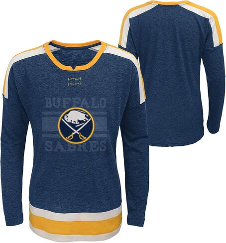 Outerstuff NHL Youth Girls (7-16) Celly Long Sleve Hyper Slub Tee ، Buffalo Sabers Navy X-Large (16) in Saudi Arabia
