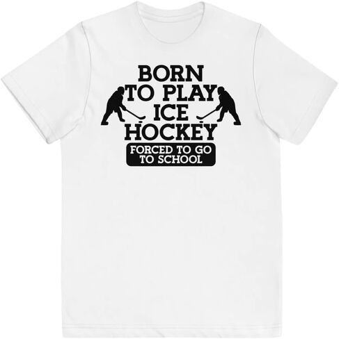 Born to Play ice Hockey Forced to go to School Youth Jersey t-Shirt in Saudi Arabia