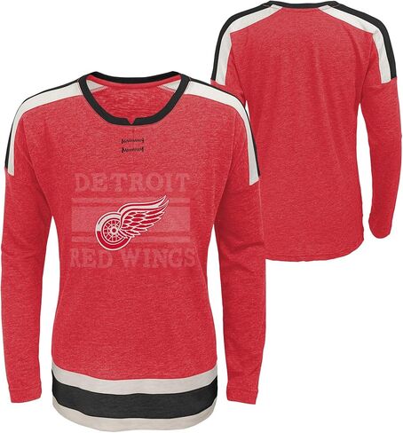 Outerstuff NHL Youth Girls (7-16) Celly Long Sleeve Hyper Slub Tee, Detroit Red Wings Red Medium (10-12) in Saudi Arabia