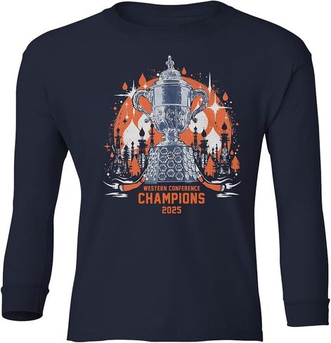 Hockey 2025 West Champions - Edmonton Tribute Youth Long Sleeve T-Shirt in Kuwait