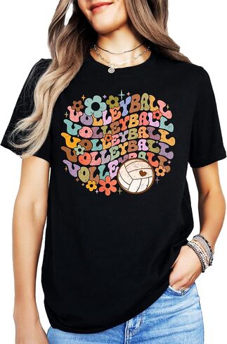Groovy Volleyball School Spirit Shirt for Game Day Apparel for Adults and Kids in Saudi Arabia