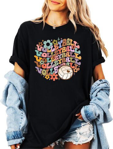 Groovy Volleyball School Spirit Shirt for Game Day Apparel for Adults and Kids in Saudi Arabia