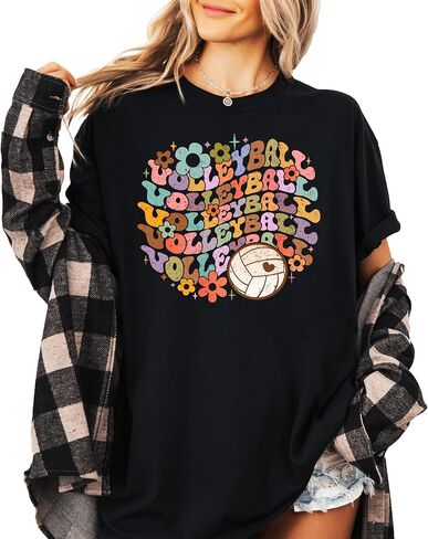 Groovy Volleyball School Spirit Shirt for Game Day Apparel for Adults and Kids in Saudi Arabia