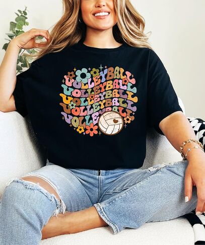 Groovy Volleyball School Spirit Shirt for Game Day Apparel for Adults and Kids in Saudi Arabia