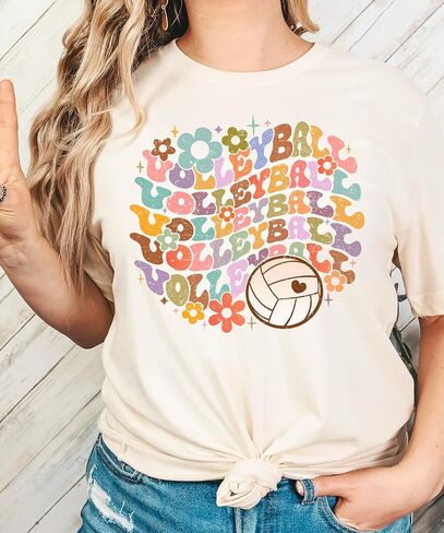 Groovy Volleyball School Spirit Shirt for Game Day Apparel for Adults and Kids in Saudi Arabia