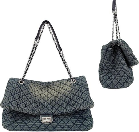 Large Quilted Denim Purse, Oversize Shoulder Bags for Women, Carry-all Crossbody Flap Hobo Tote Bag, Chain Strap Jean Purse in Kuwait