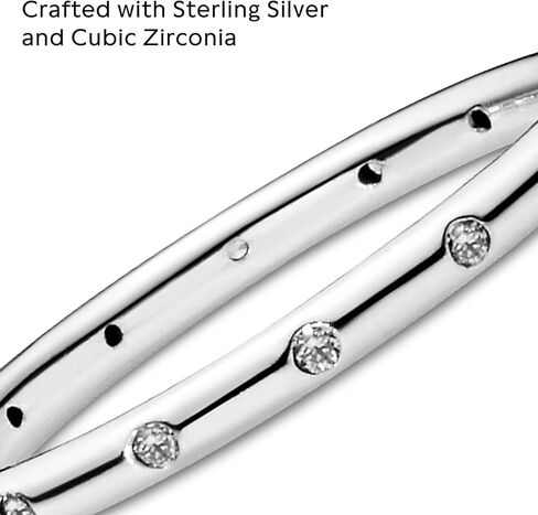 PANDORA Simple Sparkling Band Ring - 14k Gold Stackable Ring for Women - With Gift Box in Kuwait