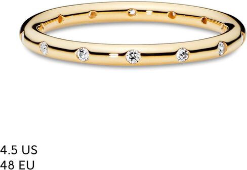 PANDORA Simple Sparkling Band Ring - 14k Gold Stackable Ring for Women - With Gift Box in Kuwait