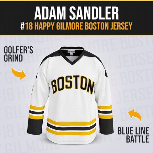 Happy Gilmore #18 Kids Hockey Jersey – 90s Comedy-Inspired Throwback, Stitched Letters, Youth Sizes S–XL in Saudi Arabia