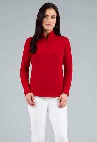 IBKUL Athleisure Wear Sun Protective UPF 50+ Icefil Cooling-Solid Long Sleeve Mock Neck Top-80000 in Kuwait