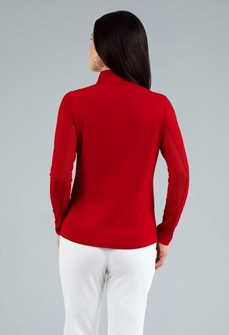 IBKUL Athleisure Wear Sun Protective UPF 50+ Icefil Cooling-Solid Long Sleeve Mock Neck Top-80000 in Kuwait