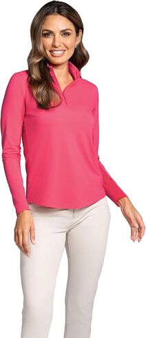 IBKUL Athleisure Wear Sun Protective UPF 50+ Icefil Cooling-Solid Long Sleeve Mock Neck Top-80000 in Kuwait