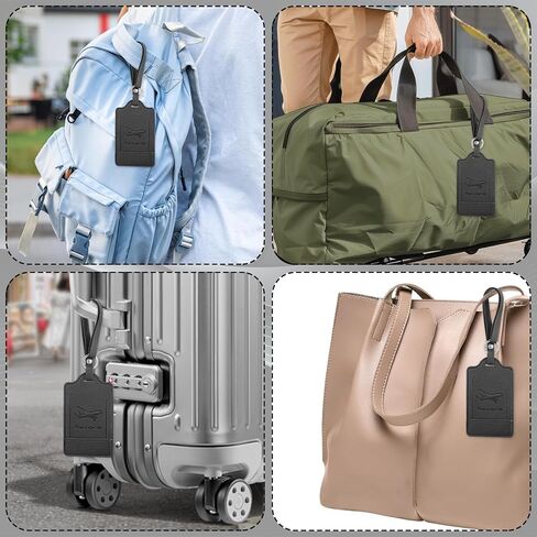 Leather Luggage Tags, 3 Pack Luggage Suitcase Tags with Name ID Card for Suitcases Privacy Protection Bag Tags Travel Accessories Travel Essentials(Multiple Colors) in Saudi Arabia