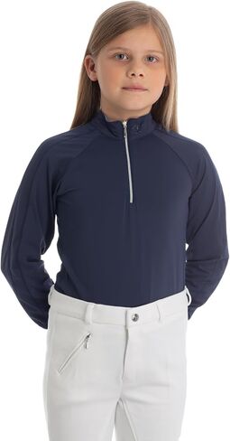 Equinavia Alma Girls Ferverivrian Long Sunve Sun Shirt | الأطفال ركوب القميص مع حماية UPF 50 UV وشبكة التنفس in Saudi Arabia