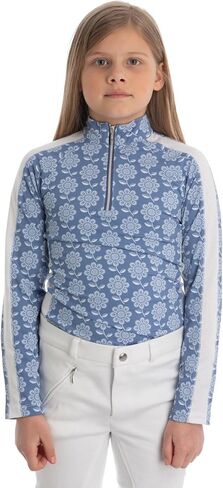 Equinavia Alma Girls Ferverivrian Long Sunve Sun Shirt | الأطفال ركوب القميص مع حماية UPF 50 UV وشبكة التنفس in Kuwait