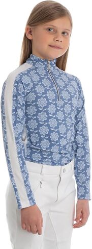 Equinavia Alma Girls Ferverivrian Long Sunve Sun Shirt | الأطفال ركوب القميص مع حماية UPF 50 UV وشبكة التنفس in Kuwait