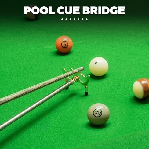 Pool Bridge Stick, Professional Retractable Pool Cue Bridge with Removable Brass Bridge Head, Free Adjustment for Multi-Angle Shots, Easy to Use and Storage, Essential Pool Table Accessories in Kuwait