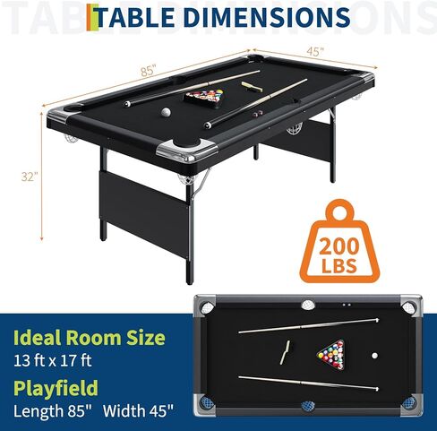 طاولة حمام سباحة محمولة من 6 إلى 7 أقدام ، Mesa de Billar Para Para ، طاولة بلياردو قابلة للطي ، طاولات البلياردو تشمل مجموعة كاملة من الكرات ، الطباشير ، إشارات وفرشاة لمكاتب شقق غرف الألعاب in Kuwait