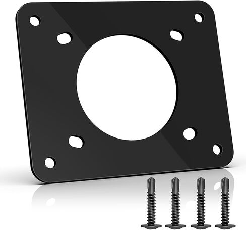 Golf Cart Charging Port Adapter Plate Compatible with 110V 36V EZGO TXT/TXT36, Shore Power Inlet Stabilizing Accessory, On-Board Charger Replacement for RV Truck Marine (3 Holes) in Saudi Arabia