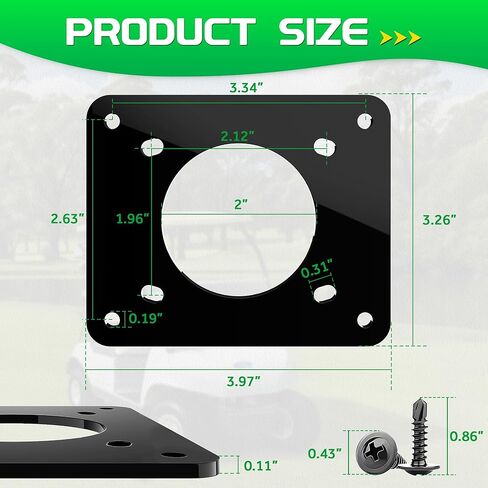 Golf Cart Charging Port Adapter Plate Compatible with 110V 36V EZGO TXT/TXT36, Shore Power Inlet Stabilizing Accessory, On-Board Charger Replacement for RV Truck Marine (3 Holes) in Saudi Arabia