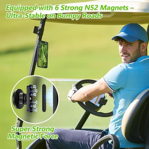 حامل الهاتف المغناطيسي Golf Cart متوافق مع Magsafe iPhone و Android يناسب Ezgo ، و Club Car ، و Yamaha ، و Icon ، و Golf Carts Excesssories للرجال لاعبي الغولف in Kuwait