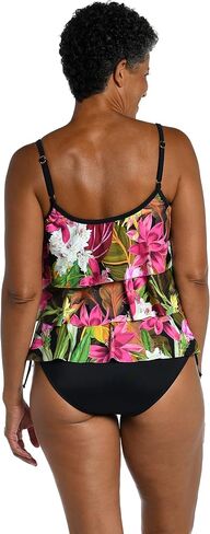 Maxine of Hollywood Women's Standard 3-Tiered Ruffle Tankini Swimsuit Top, Multi//Dominica Breeze in Saudi Arabia