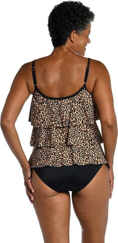 Maxine of Hollywood Women's Standard 3-Tiered Ruffle Tankini Swimsuit Top, Multi//Dominica Breeze in Saudi Arabia