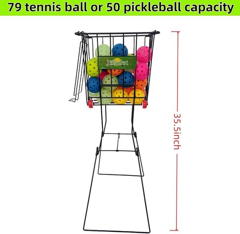 Hoppers كرة التنس ， Pickleball Hopper ، 79 تنسًا أو 50 Capleball Capicity ، استخدم أيضًا كمنتقي الكرة ، وسهل التقاط 30 تنسًا أو مخللًا في دقيقة واحدة ، ويوضع بسهولة في صندوق السيارة in Kuwait